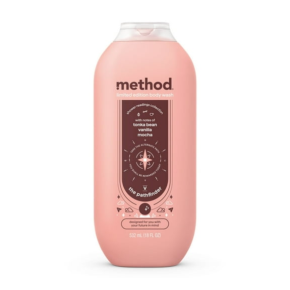 Method Limited Edition Shower Readings Body Wash, The Pathfinder, 18oz bottle, with notes of Tonka Bean, Vanilla and Mocha