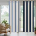 thumbnail image 3 of Outdoor Curtains for Patio Waterproof, Navy Blue Khaki Striped Windproof Pravicy Outside Porch Blackout Curtain, Modern Minimalist Ombre Lines Sun Blocking Curtains for Cabana 2 Panels 54"x84", 3 of 9
