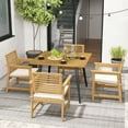 thumbnail image 2 of Costway Table à Manger d'Extérieur de 42,5 Po pour 4 Personnes avec Trou pour Parasol de 1,9 Po, Patins de Pieds Ajustables, 2 of 10