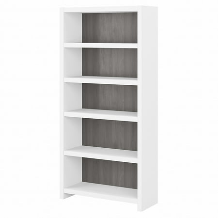 UPC: 0042976179571 | Bush Business Furniture Echo 5 Shelf Bookcase Pure White/Modern Gray (KI60504-03)