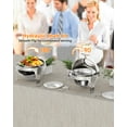 thumbnail image 4 of M optimized 6.3 QT Chafing Dish Buffet Set, Roll Top Round Chafing Dish for Buffet, Stainless Steel Food Warmer Chafer with Glass Window Full Size Food Pan for Catering Parties Banquets, 4 of 8