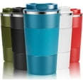 thumbnail image 4 of Tasse à Café Réutilisable Isolée, Double Paroi en Acier Inoxydable, Poignée Antidérapante, Couvercle Étanche, Design sous Vide, Garde les Boissons Froides Ou Chaudes, Portable, 510ml, Bleu, 4 of 4