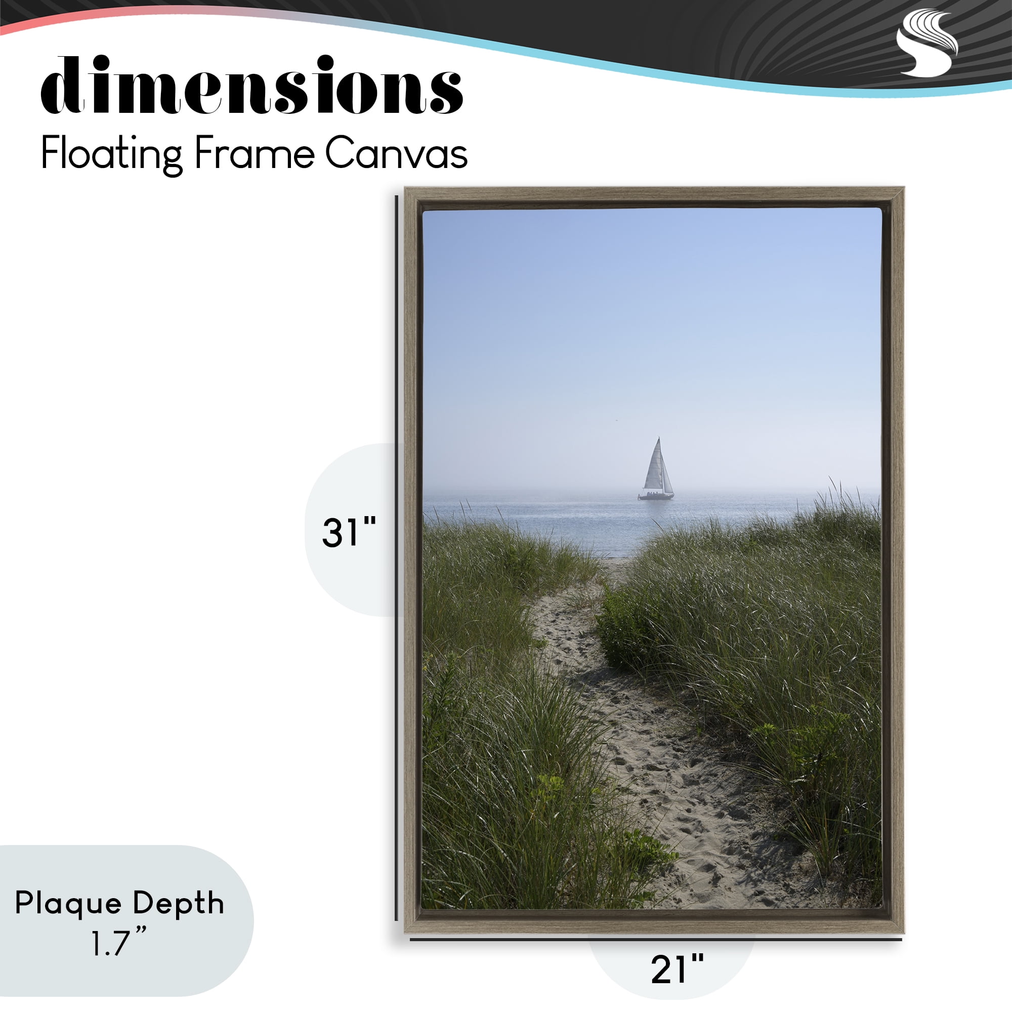 Stupell Industries Path to Morning Sail Brown Framed Floater Canvas Wall Art, design by JLM Photographs