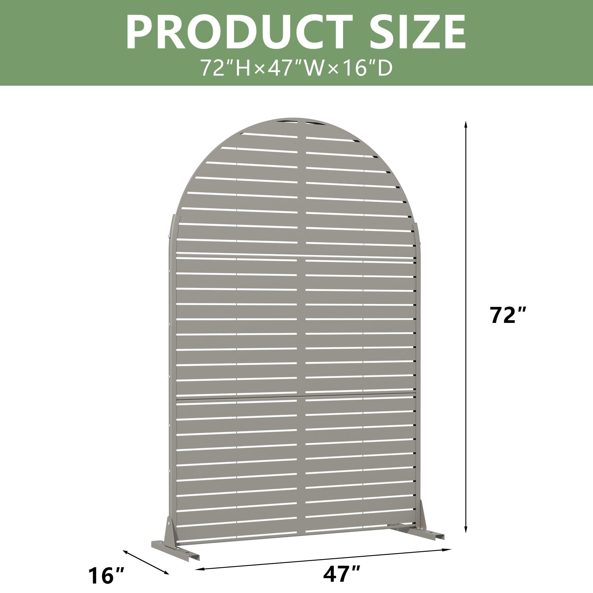 MAYEERTY Outdoor Metal Privacy Screen 6ft × 4ft Gray, 3-Panel Classic Louvered, Rust-Resistant for Patio