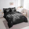 thumbnail image 3 of Feelyou Grey Pine Tree Bedding Comforter Set 7-Piece, Jungle Plant Botanical King Bedding Sets, Nature Scenery Print Reversible Bed Sheets, Super Cozy Room Decor, 3 of 7