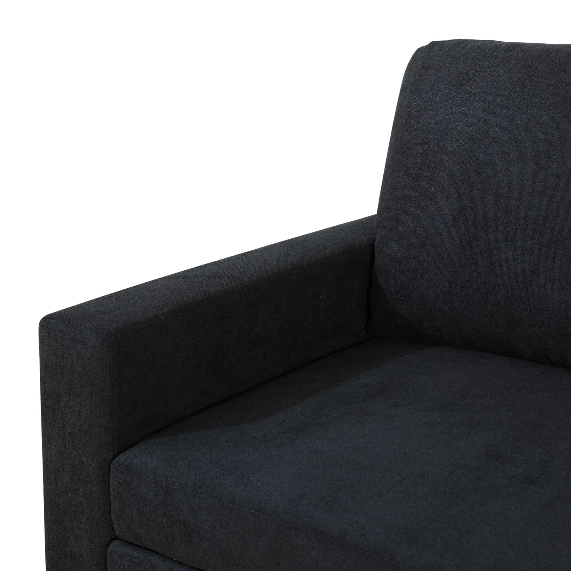 MAYEERTY Black Flannelette 2-Piece Couch - Living Room Sofabed