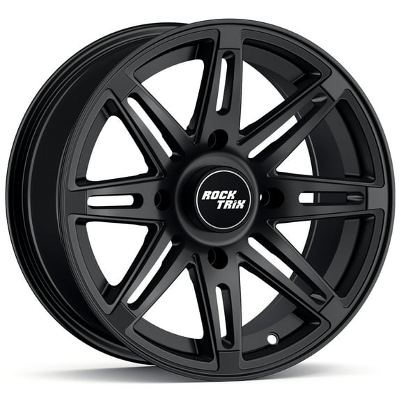 RockTrix RT103 15in Wheel 15x7 4x137, 4 3 Offset, ATV UTV SxS Rim, Compatible with Can Am Commander Max Defender Max Pro Maverick X3 Maverick Trail, 4/137 Matte Black