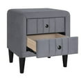 thumbnail image 6 of Nightstand with 2 Storage Drawer, Modern Upholstered Bedside Tables with Black Wood Legs, End Table for Living Room, Bedroom Furniture, Almost Fully Assembled, Gray, 6 of 7