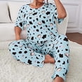thumbnail image 2 of CQXIDFH Pajamas for Women Plus Size Cow Print Short Sleeve Top and Pants Pajama Set Sleepwear Soft Comfy Pj Sets, 2 of 5