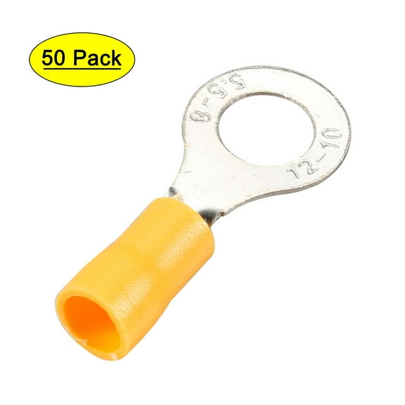 50Pcs RV5.5-8 Insulated Terminals Ring Electrical Wire Crimp Connectors