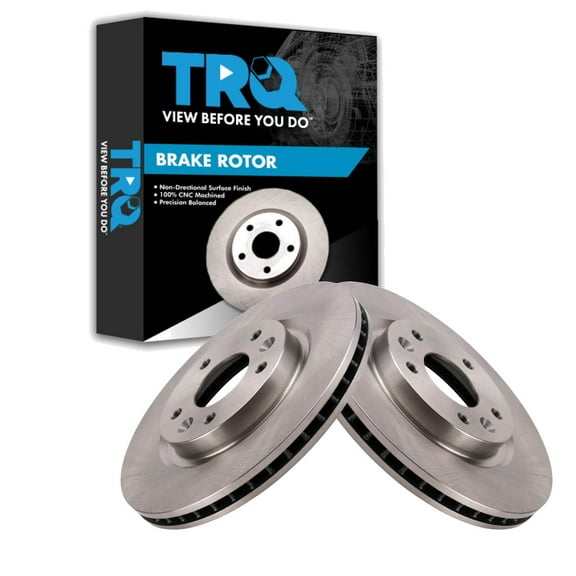 TRQ Front Brake Rotors Set Vented Fits Select 2014-2017 Nissan LEAF 2014-2020 Rogue 2017-2021 Rogue Sport