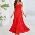 thumbnail image 6 of Women's Mesh Dress Slip Cowl Neck Maxi Dress Bodycon Mermaid Long Evening Dress for Party Cocktail Wedding Guest Prom Red S, 6 of 7