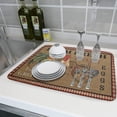 thumbnail image 6 of Rooster Poultry Dish Drying Mat For Kitchen Counter 18x24 Inch Microfiber Absorbent Linen printing Drying Pad Rural hen Drying Mat Dishes Pad Dish Drainer Rack Mats For Coffee Bar Mats, 6 of 6