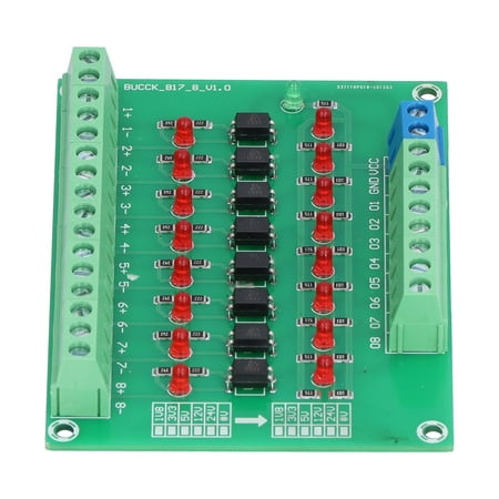 

EBTOOLS Coupling Protection Board Optical Isolation Module 24V To 5V 8 Channel Optocoupler PLC Signal Converter Board Optical Isolation Module