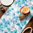 thumbnail image 3 of Spring Flowers Table Runner 70 Inches, Blue Botanical Watercolor Wildflowers Bed Runner Dresser Scarves Tabletop for Indoor Outdoor Parties/Ceremony/Banquet, 13" x 70", 3 of 9