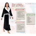 thumbnail image 5 of Silver Lilly Womens Luxury Fleece Robe - Fully Lined Plush Sherpa Bathrobe (Black, XX-Large), 5 of 6