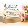 thumbnail image 4 of Inspirational Gifts for Women Friends Cheep Up Gift, Little Reminders Desk Decor Encouragement Acrylic Desk Plaque Sign with Wood Stand Home Office Desk Sign Keepsake, 4 of 6