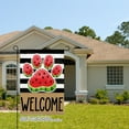 thumbnail image 2 of Remain Unique Watermelon Paw Print Welcome Linen Garden Flag for Spring Summer Home Outdoor Garden Yard Door Decor 12x18 inch, 2 of 5