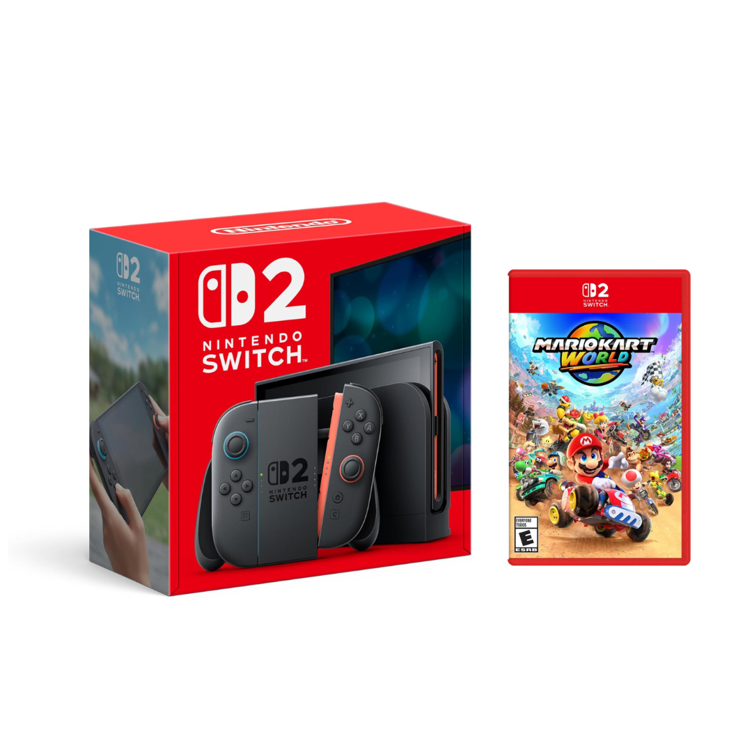 Nintendo Switch 2 System + Mario World Bundle (International Version 2025) 256GB, 4K Output, Magnetic Joy-Con