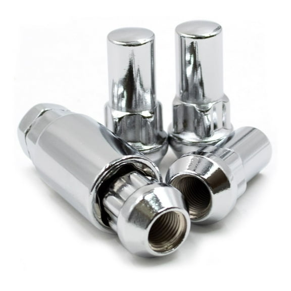 Geelife Locking Lug Nuts Wheel Locks 1/2-20 Chrome 1.75" Tall Bulge Acorn Lock Set