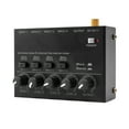 thumbnail image 1 of Ammoon Ultra Low Noise 4 Channel Line Stereo Mixer 4 Input 1 Output DC 5V Portable Mini Audio Mixer Microphone Guitar Bass Keyboard Mixers for Bar Stage Studio, 1 of 7