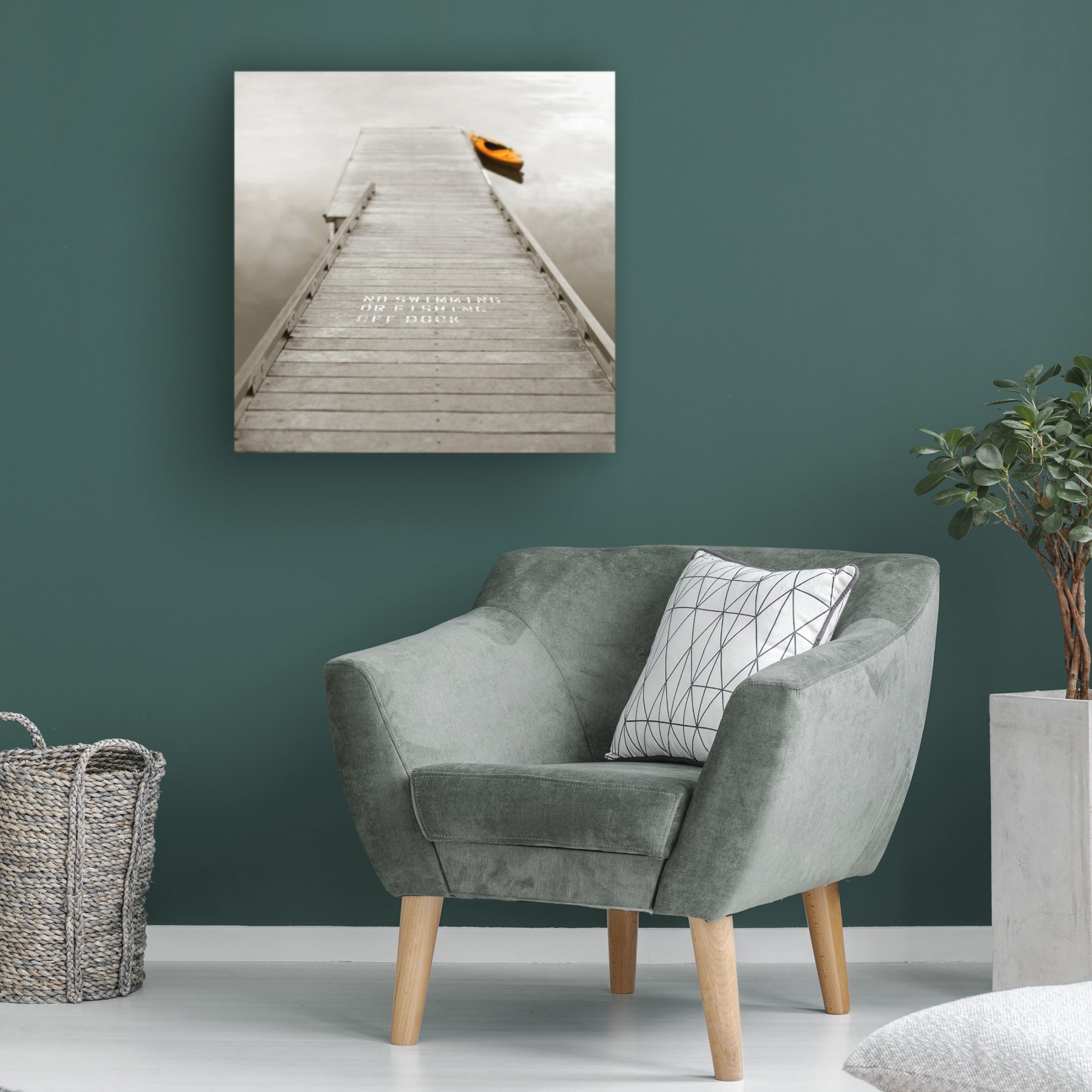 Canvas Wall Art - Nicholas Bell 'No Swimming' Wall Art for Living Room, Bedroom, or Office Décor by Trademark Fine Art - 14 x 14 Inches