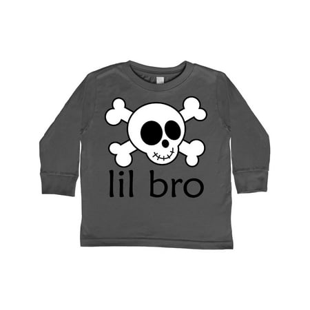 

Inktastic Little Bro Skull Gift Toddler Boy Girl Long Sleeve T-Shirt
