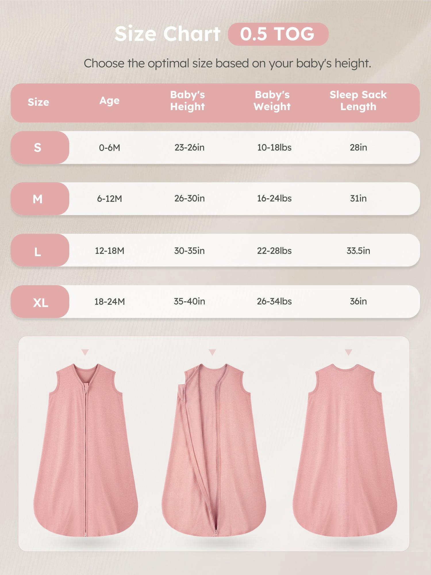 YOOFOSS Baby Sleep Sack 12-18 Months Wearable Blanket for Babies 100% Organic Cotton 2-Way Zipper TOG 0.5 Toddler Sleeping Sack 2 Pack, Sleep Sacks