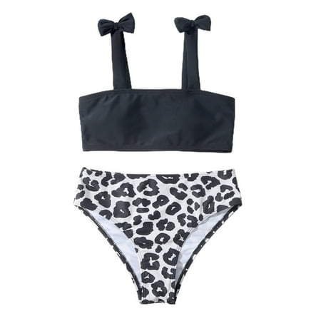 

Lovely Casual Swimwear For Children Girls Solid Color High Waisted 2PCS Sport Summer Fashion Rash Guard For 1-4 Years Years Beachwear Holiday Vacation Seaside Swimming Wears