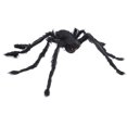 thumbnail image 3 of Decoración de araña de Halloween Araña peluda negra con ojos iluminados en color púrpura Patas para fiesta en el patio Casa encantada Decoración interior al aire libre 125 cm Pilas de botón CR2032 X 4, 3 of 14