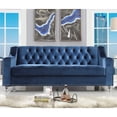 thumbnail image 2 of Jackson Navy Blue Velvet Sofa - Button Tufted - Lucite Acrylic Legs, 2 of 10