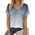 thumbnail image 2 of vigerkar Summer Tops for Women 2025 Short Sleeve V Neck T Shirts Trendy Vintage Basic Tees Loose Comfy Blouses Casual Outfits Navy, L, 2 of 6