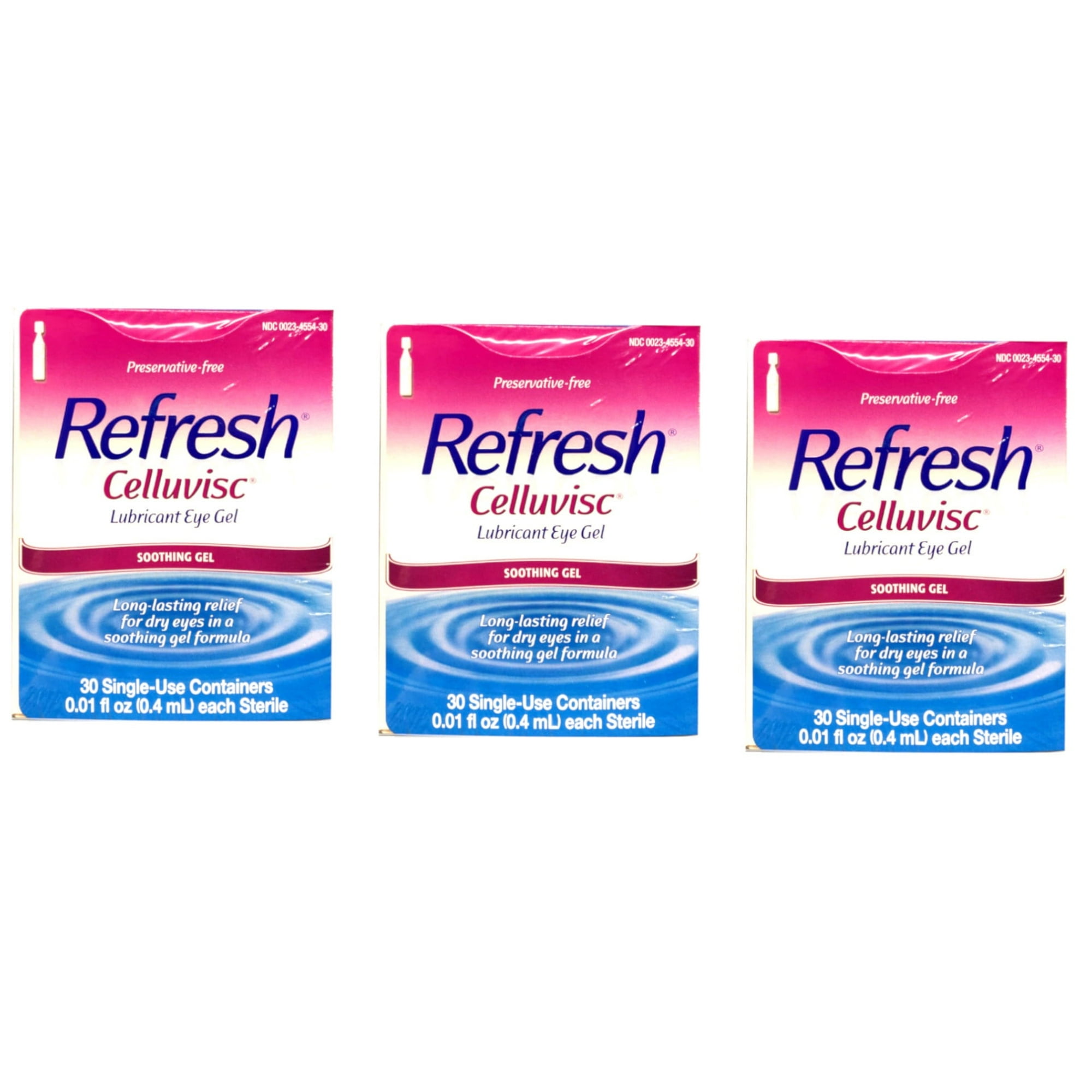 Refresh Celluvisc Lubricant Eye Gel Single-use Containers 30 Ct (Pack of 3)