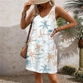 thumbnail image 3 of UPPADA Women's Summer Beach Dress Floral Print Midi Sundress Sleeveless Casual T-Shirts Dress V Neck Loose Boho Tank Dresses Buy Again Orders Placed By Me White,S, 3 of 7