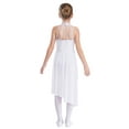 thumbnail image 2 of TSSOE Girls Lyrical Dance Dress Latin Ballet Jazz Leotard Gown Halter Sleeveless Applique Costume Irregular Tutu Skirt Ivory 14, 2 of 5