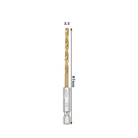 

1pc HSS High Speed Steel Titanium Coated Drill Bit 1/4 Hex Shank 1.5mm-6.5mm