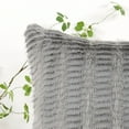 thumbnail image 4 of Home Soft Things Shaggy Wavy Faux Fur Pillow Covers, 1 piece, 20"x20", Grey, 4 of 8
