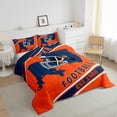 thumbnail image 3 of Erosebridal American Football Bedding Sets Twin with Comforter, Soccer Sports Duvet Insert, Orange Navy, Denver, Reversible 2-Piece, Super Cozy, 3 of 7