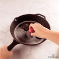 thumbnail image 2 of Cuisinel Cast Iron Chainmail Scrubber with Pan Scraper, Skillet Cleaner Kit, Red, 2 of 8