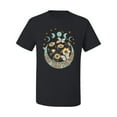 thumbnail image 2 of Wild Bobby I Only Told The Moon, Moon Phases Daisies and Butterflies Vintage Men Tee, Black, Small, 2 of 6