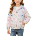 thumbnail image 2 of BLTIBY Kids Rain Jacket Windproof Long Sleeve Cute Printed Zip Up Hooded Jackets Lightweight Outdoor Raincoats with Pockets Multicolor 2 1-2 Years, 2 of 9