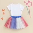 thumbnail image 3 of Toddler Baby Girl 4th of July Outfit American Flag T Shirt Tulle Tutu Skirts Set Little Girls Fourth Of July Dress Summer Clothes, 3 of 7