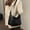 Black, variant on Organization Storage Clearance Sale! Womens Singles Shoulder Bag Ultras Soft Foldable Vegan Leather Handbag Stylish Casual Tote Bag