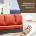 thumbnail image 3 of Ovios 2 Pieces Outdoor Patio Furniture with Sofa Wicker Patio Sectional with Loveseat for Backyard, 3 of 6