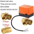 thumbnail image 2 of Válvula de bola eléctrica de latón de 2 vías, 3 vías, DN15/20/25/32/40/50 CA 220 V, válvula solenoide de tres cables, dos controles y actuador, 2 of 4