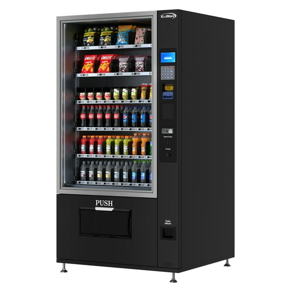 Refrigerated Snack and Drink Vending Machine with 60 Slots and Coin/Bill Acceptor in Black (KM-VMR-40-BC)