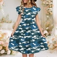thumbnail image 2 of FamilyThread Girls Summer Camouflage Double Layer Dresses with Ruffle Short Sleeve Casual A-Line Swing Twirly School Sundress For 5-14Y, 2 of 8
