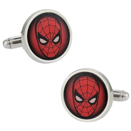 Spider-Man Silver-Tone Red Cufflinks by Cuff-Daddy