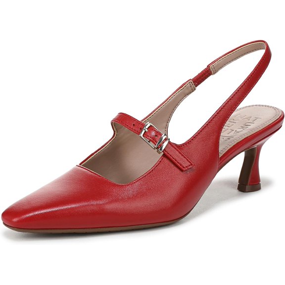 Naturalizer Women's Gemini Mary Jane Slingback Pump Red Leather 8.5M