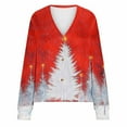 thumbnail image 4 of SuTry Womens Plush Christmas Print Cardigan Fall Winter Soft Long Sleeve Button Front Casual Fashion Festive Outerwear Womens Christmas Top Gifts(Red,S), 4 of 5